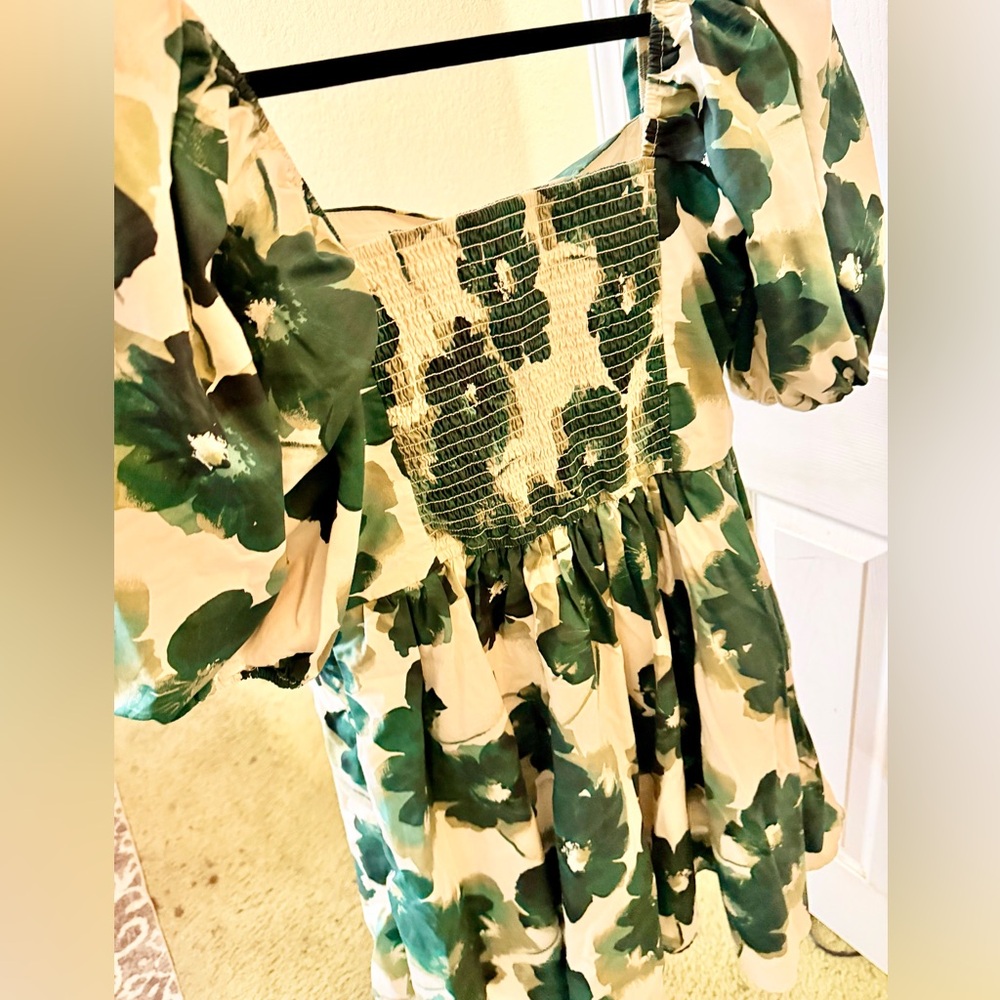 Abercrombie & Fitch Green Floral Mini Dress - Picture 4 of 7